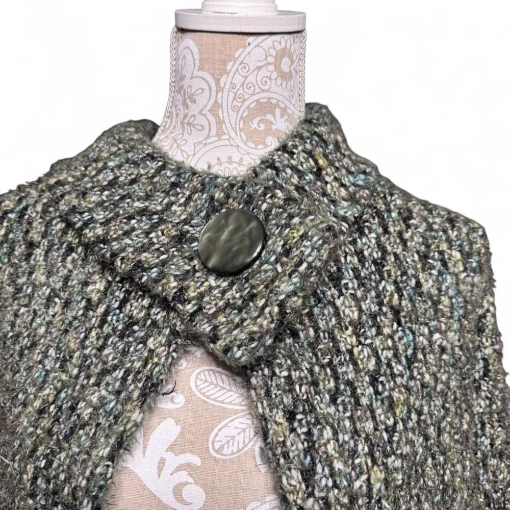 Vintage Carole Little Poncho Sweater Cardigan Knit Wool Fall Academia Layering - Picture 2 of 5